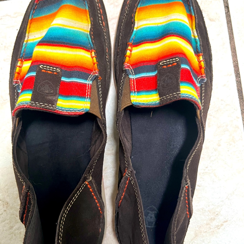 Ariat Serape Stripe Chocolate Brown Leather Cruisers